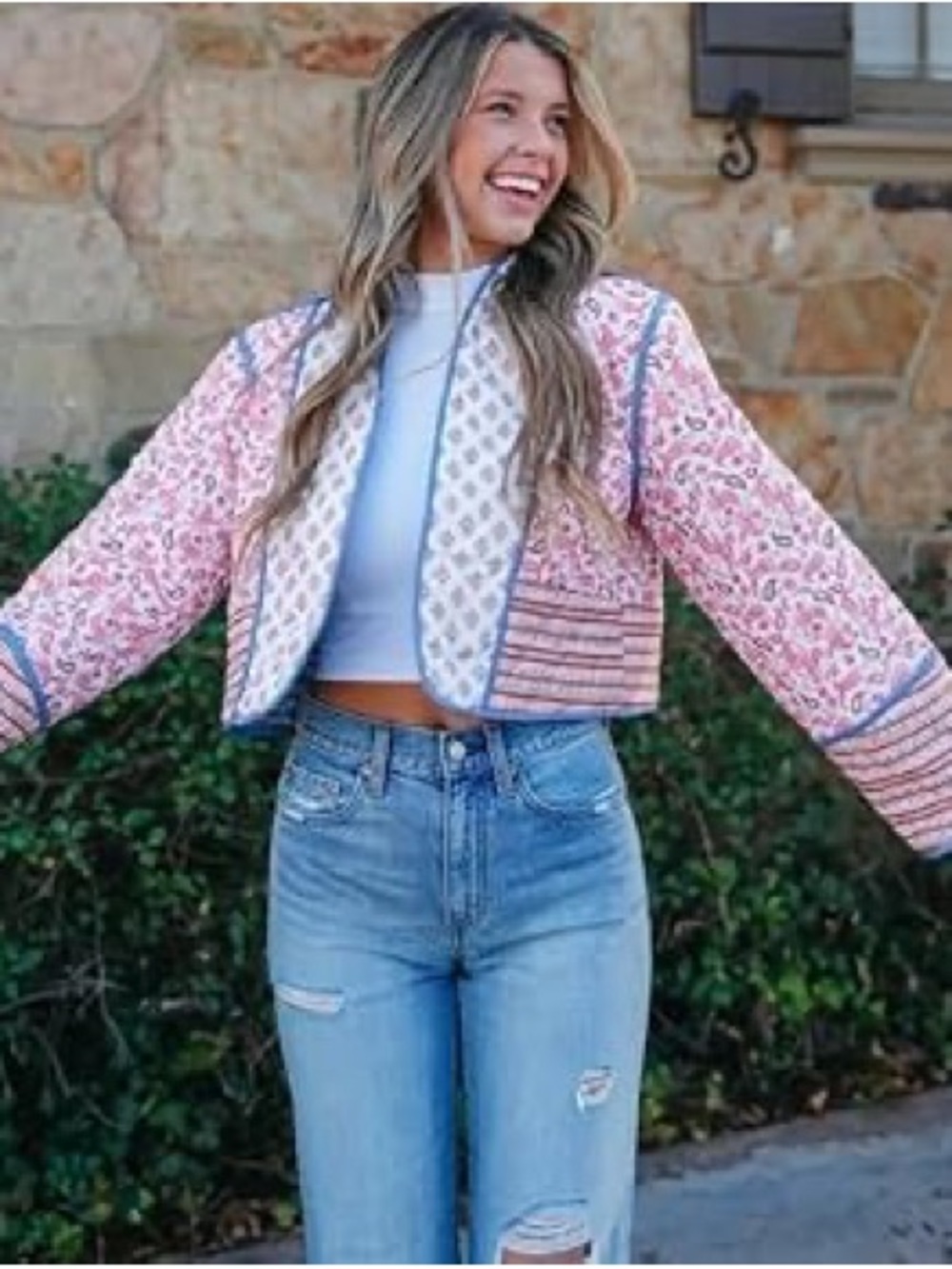 Women’s Reversible Floral Patchwork Quilted Jacket Puffer Crop Bohemian Paisley - Picture 10 of 14